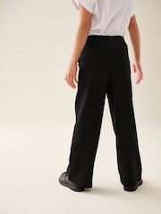 Negro - Pantalones escolares acampanados de alto contenido en algodón sin cierres (3-16 años) - Imagen 2 de 5