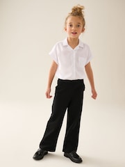 Negro - Pantalones escolares acampanados de alto contenido en algodón sin cierres (3-16 años) - Imagen 4 de 5