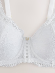White DD+ Padded Balcony Lace Bra - Image 8 of 8
