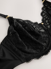 Black Ultimate Support F-K Padded Strap Lace Non Pad Bra with Side Support - Image 10 of 11