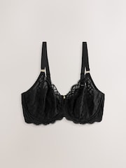 Black Ultimate Support F-K Padded Strap Lace Non Pad Bra with Side Support - Image 9 of 11