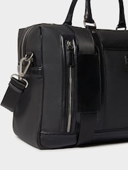 Osprey London The Frontline Waxed Canvas & Leather Weekender Black Bag - Image 4 of 6