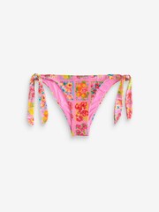 Never Fully Dressed Pink Fruit Tie Side Bikini Bottoms - Image 1 of 3