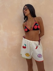 Never Fully Dressed Cream Fruit Cotton Crochet Applique Shorts - Image 2 of 6