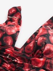 Never Fully Dressed Red/Black Cherry Tummy Control Plunge Swimsuit - Image 8 of 10