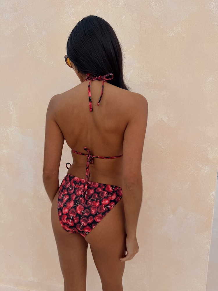 Never Fully Dressed Red/Black Cherry Tie Side Bikini Briefs - Image 2 of 6 Never Fully Dressed Red/Black Cherry Tie Side Bikini Briefs - Image 2 of 6