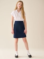 Navy Blue Senior Pull-On Stretch Jersey School Pencil Skirt (9-18yrs) - Image 1 of 4