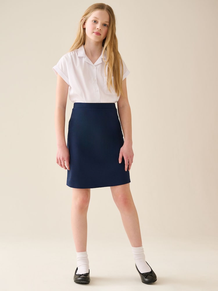 Navy Blue Senior Pull-On Stretch Jersey School Pencil Skirt (9-18yrs) - Image 1 of 4 Navy Blue Senior Pull-On Stretch Jersey School Pencil Skirt (9-18yrs) - Image 1 of 4