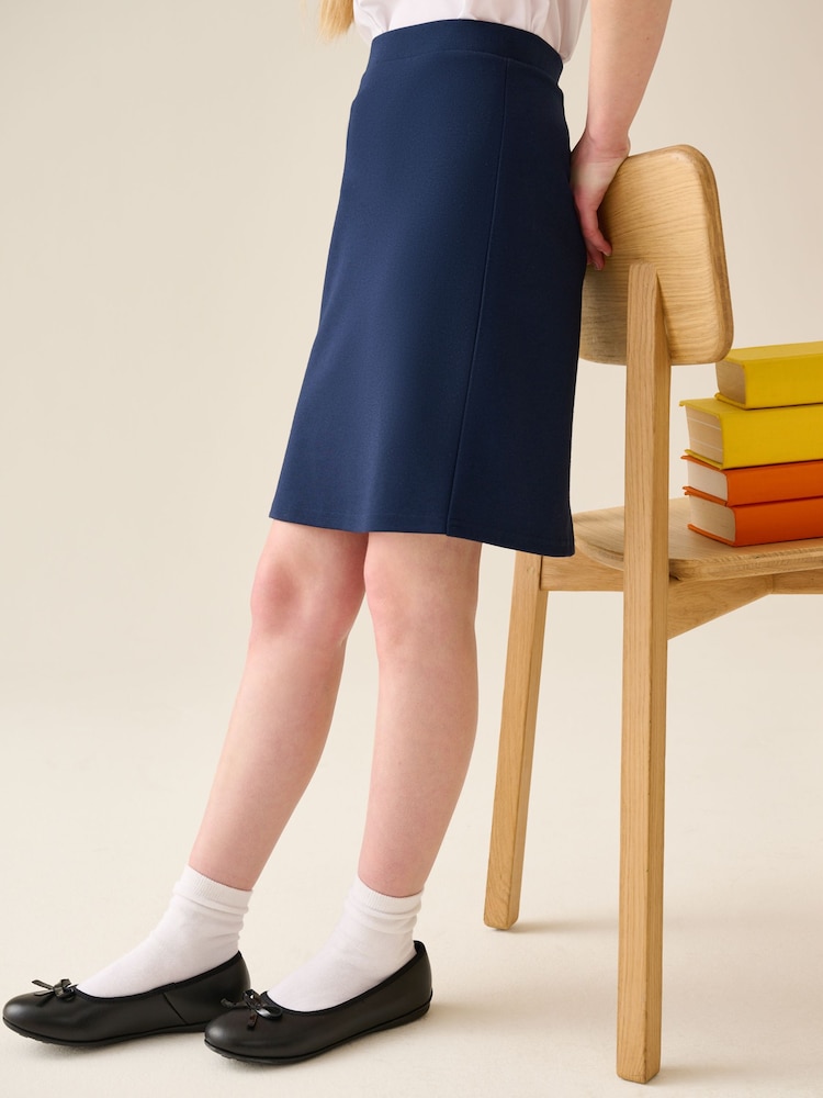 Navy Blue Senior Pull-On Stretch Jersey School Pencil Skirt (9-18yrs) - Image 4 of 4 Navy Blue Senior Pull-On Stretch Jersey School Pencil Skirt (9-18yrs) - Image 4 of 4