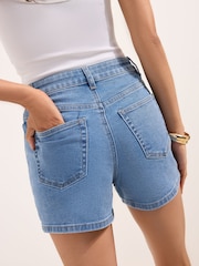 Friends Like These Mid Wash Denim Shorts - Image 4 of 4
