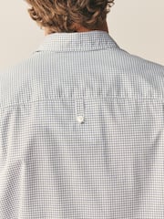 White/Grey Mini Check Regular Fit Cotton Long Sleeve Archive Collection Shirt - Image 3 of 8