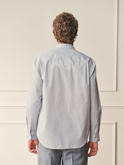 White/Grey Mini Check Regular Fit Cotton Long Sleeve Archive Collection Shirt - Image 5 of 8