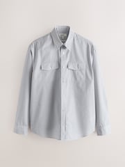 White/Grey Mini Check Regular Fit Cotton Long Sleeve Archive Collection Shirt - Image 6 of 8
