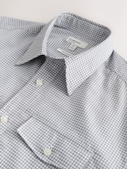White/Grey Mini Check Regular Fit Cotton Long Sleeve Archive Collection Shirt - Image 8 of 8
