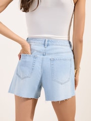 Friends Like These Bleach Wash Diamante A Line Denim Shorts - Image 5 of 5