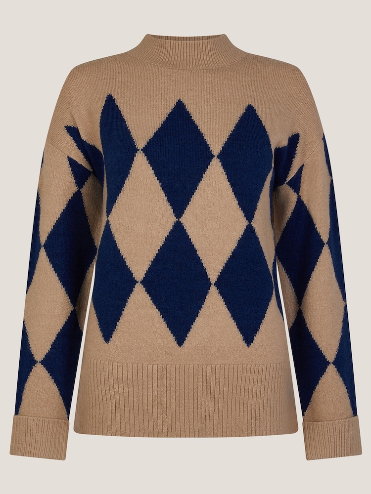 Monsoon Ann Argyle Knit Jumper - Image 2 of 2