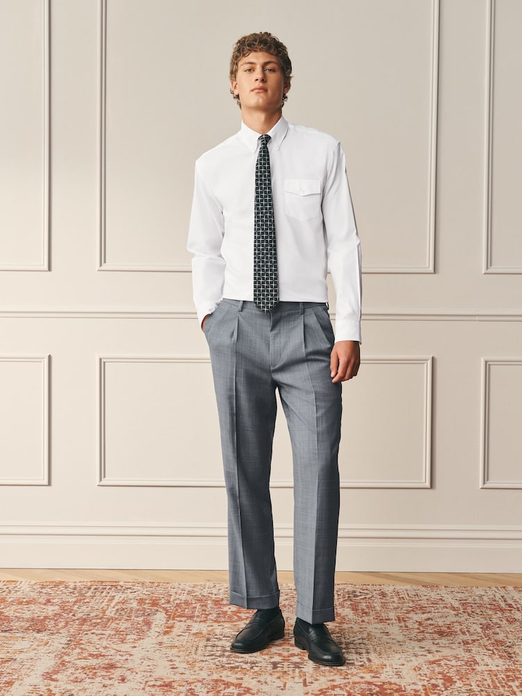 White Regular Fit Cotton Long Sleeve Archive Collection Shirt - Image 2 of 8