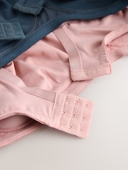 Navy/Pink Total Support Padded Strap Cotton Bras 2 Pack - Image 5 of 6