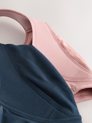 Navy/Pink Total Support Padded Strap Cotton Bras 2 Pack - Image 6 of 6