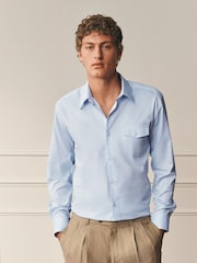 Blue Regular Fit Cotton Long Sleeve Archive Collection Shirt - Image 1 of 9