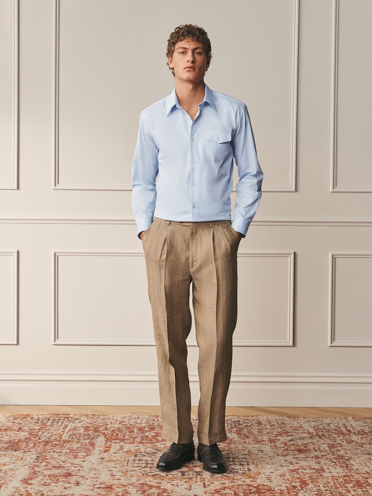 Blue Regular Fit Cotton Long Sleeve Archive Collection Shirt - Image 2 of 9