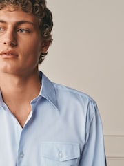 Blue Regular Fit Cotton Long Sleeve Archive Collection Shirt - Image 4 of 9