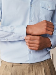 Blue Regular Fit Cotton Long Sleeve Archive Collection Shirt - Image 6 of 9