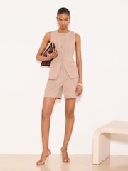 Lipsy Pink Stripe Tailored Shorts - Image 4 of 5