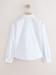 Blanco - Camisas escolares de manga larga con cuello de volantes para niñas, paquete 2 (3-14años) - Imagen 3 de 7