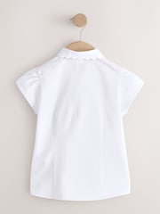 White Cotton Rich Scalloped Collar School Shirts 2 Pack (3-14yrs) - Image 3 of 5