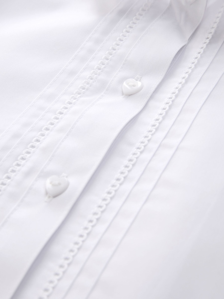 White Cotton Rich Scalloped Collar School Shirts 2 Pack (3-14yrs) - Image 5 of 5