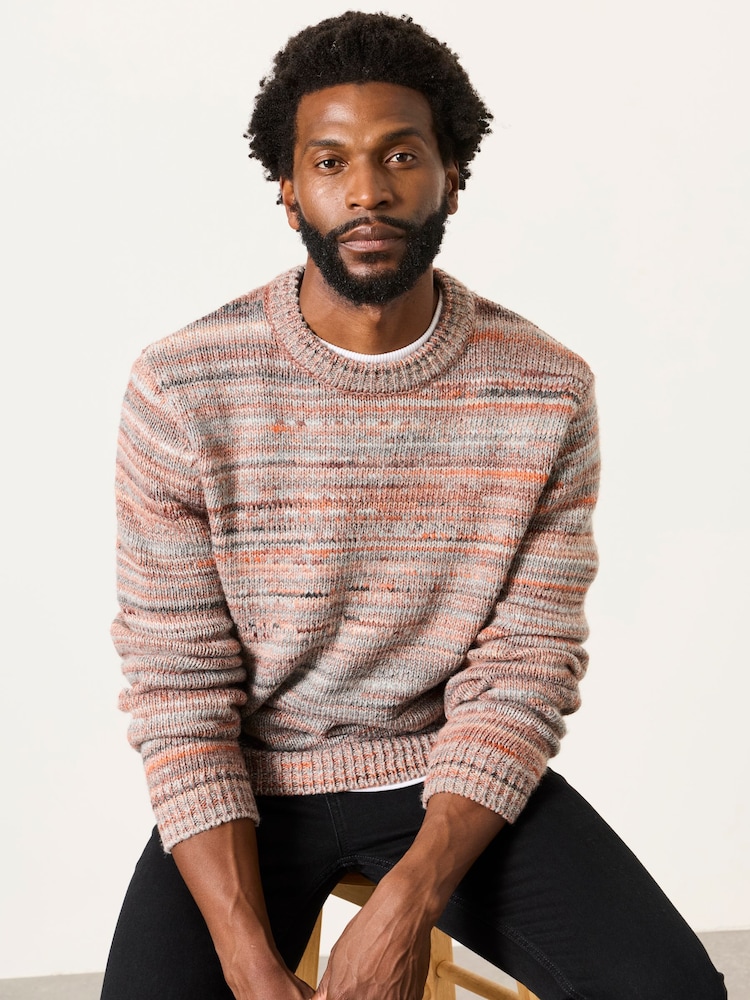 FatFace Natural Ombre Crew Neck Knitted Jumper - Image 1 of 6 FatFace Natural Ombre Crew Neck Knitted Jumper - Image 1 of 6