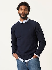 FatFace Rye Navy Crew Neck Knitted Jumper - Image 1 of 6