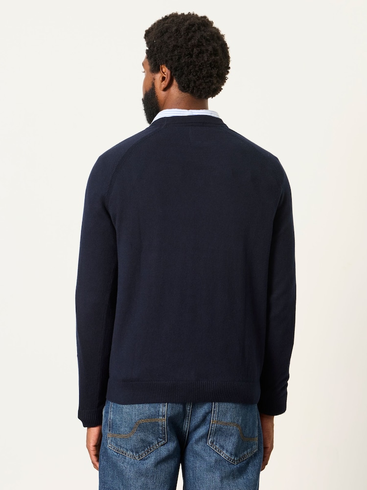 FatFace Rye Navy Crew Neck Knitted Jumper - Image 2 of 6