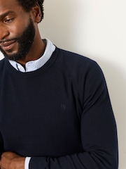 FatFace Rye Navy Crew Neck Knitted Jumper - Image 3 of 6