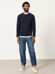 FatFace Rye Navy Crew Neck Knitted Jumper - Image 4 of 6