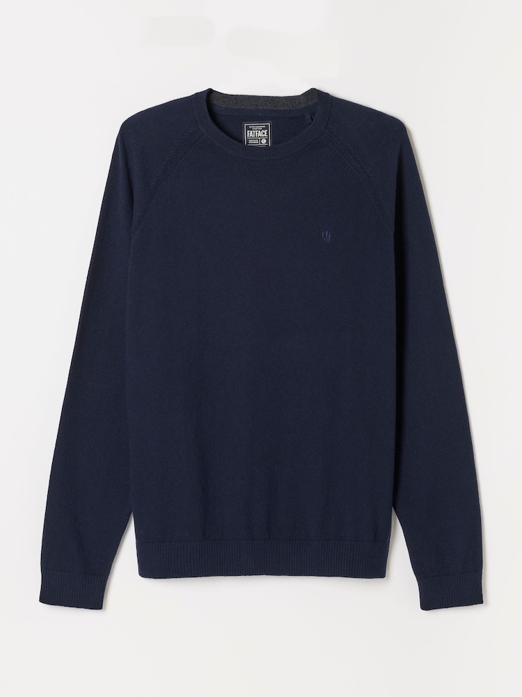 FatFace Rye Navy Crew Neck Knitted Jumper - Image 6 of 6