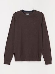 FatFace Rye Chocolate Brown Crew Neck Knitted Jumper - Image 1 of 1