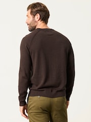 FatFace Rye Chocolate Brown Crew Neck Knitted Jumper - Image 2 of 6