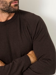 FatFace Rye Chocolate Brown Crew Neck Knitted Jumper - Image 3 of 6