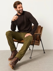 FatFace Rye Chocolate Brown Crew Neck Knitted Jumper - Image 5 of 6