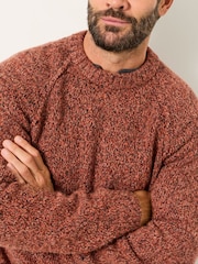 FatFace Deanston Burnt Orange Crew Neck Jumper - Image 3 of 6