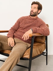 FatFace Deanston Burnt Orange Crew Neck Jumper - Image 5 of 6