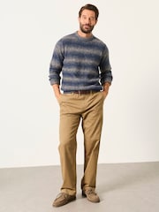 FatFace Blue Deanston Knitted Ombre Crew Neck Jumper - Image 3 of 6