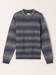 FatFace Blue Deanston Knitted Ombre Crew Neck Jumper - Image 6 of 6
