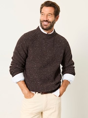FatFace Penton Chestnut Brown Crew Neck Jumper - Image 1 of 6
