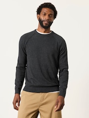 FatFace Rye Charcoal Grey Crew Neck Knitted Jumper - Image 1 of 6