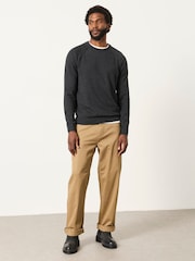 FatFace Rye Charcoal Grey Crew Neck Knitted Jumper - Image 3 of 6