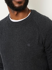 FatFace Rye Charcoal Grey Crew Neck Knitted Jumper - Image 5 of 6