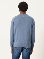 FatFace Rye Blue Denim Crew Neck Knitted Jumper - Image 2 of 6